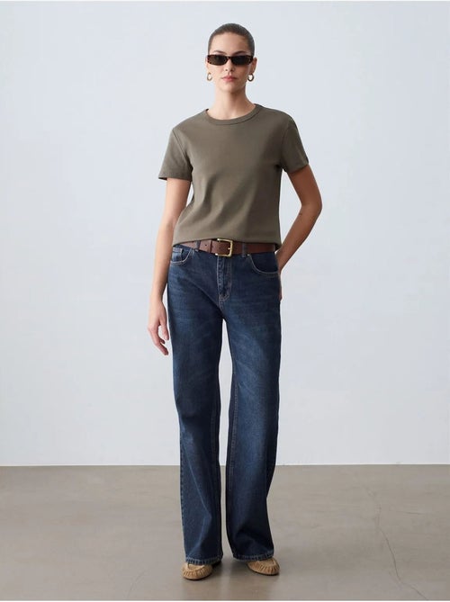 DILVIN T-shirt femme uni à col rond - Kiabi