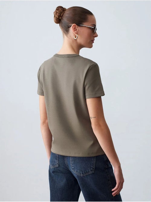 DILVIN T-shirt femme uni à col rond - Kiabi