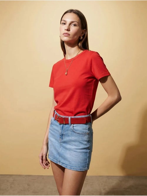 DILVIN T-shirt femme uni à col rond - Kiabi