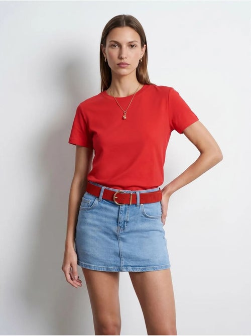 DILVIN T-shirt femme uni à col rond - Kiabi