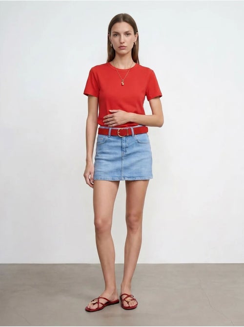 DILVIN T-shirt femme uni à col rond - Kiabi