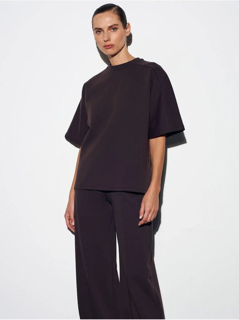 DILVIN T-shirt Oversize À Col Rond Marron foncé - Kiabi