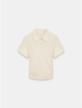 DILVIN T-shirt Polo Court Femme, Coupe Slim