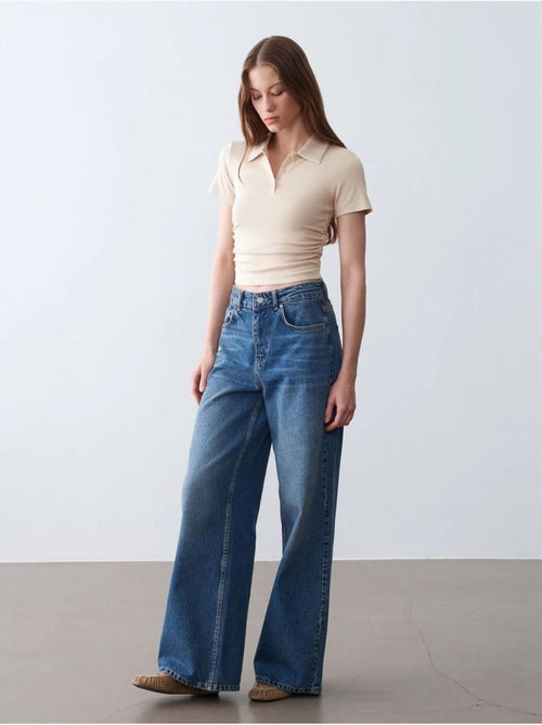 DILVIN T-shirt Polo Court Femme, Coupe Slim - Kiabi