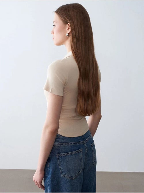 DILVIN T-shirt Polo Court Femme, Coupe Slim - Kiabi
