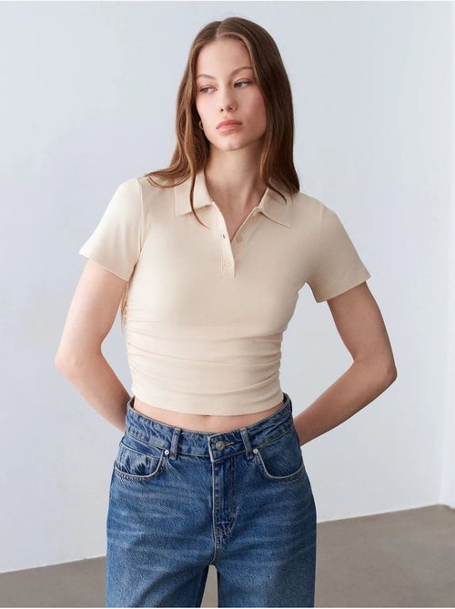 DILVIN T-shirt Polo Court Femme, Coupe Slim - Kiabi