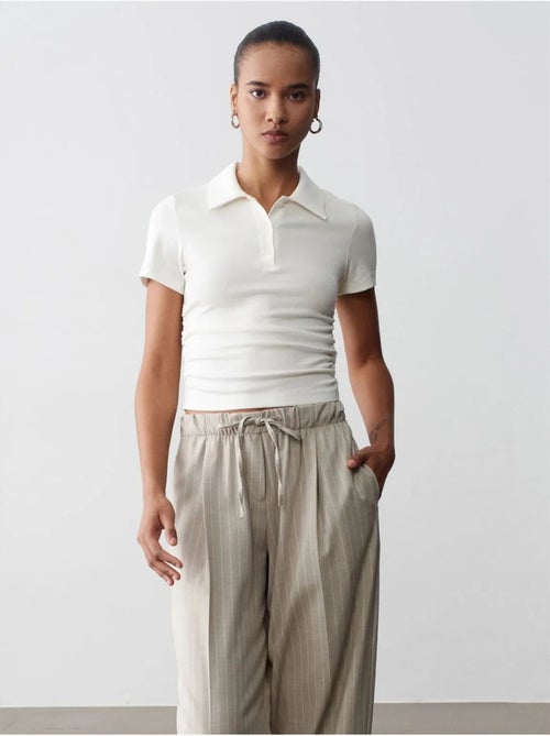 DILVIN T-shirt Polo Court Femme, Coupe Slim - Kiabi