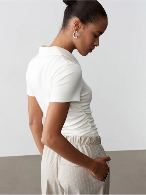 DILVIN T-shirt Polo Court Femme, Coupe Slim - Kiabi