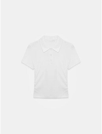 DILVIN T-shirt Polo Court Femme, Coupe Slim