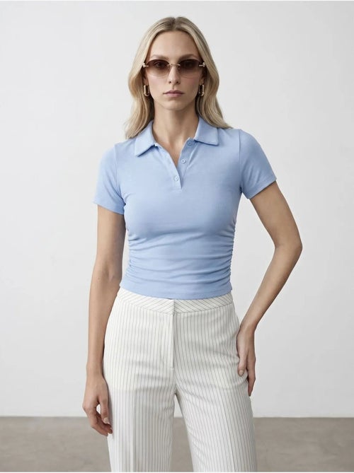 DILVIN T-shirt Polo Court Femme, Coupe Slim - Kiabi