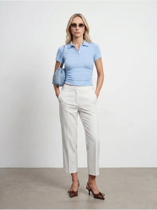 DILVIN T-shirt Polo Court Femme, Coupe Slim - Kiabi