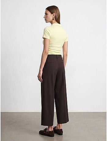 DILVIN T-shirt Polo Court Femme, Coupe Slim
