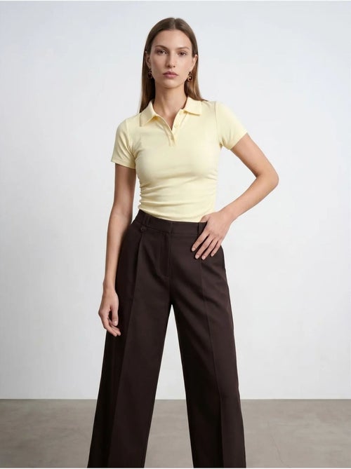 DILVIN T-shirt Polo Court Femme, Coupe Slim - Kiabi
