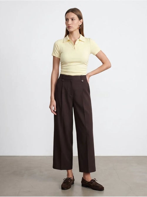 DILVIN T-shirt Polo Court Femme, Coupe Slim - Kiabi