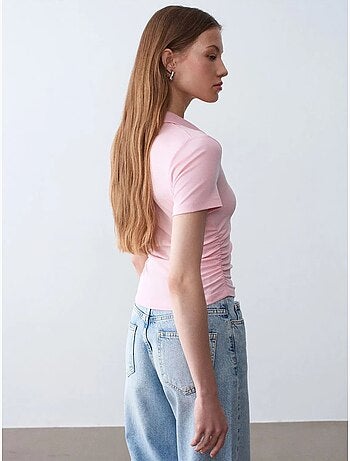DILVIN T-shirt Polo Court Femme, Coupe Slim