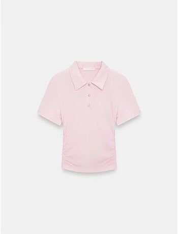 DILVIN T-shirt Polo Court Femme, Coupe Slim