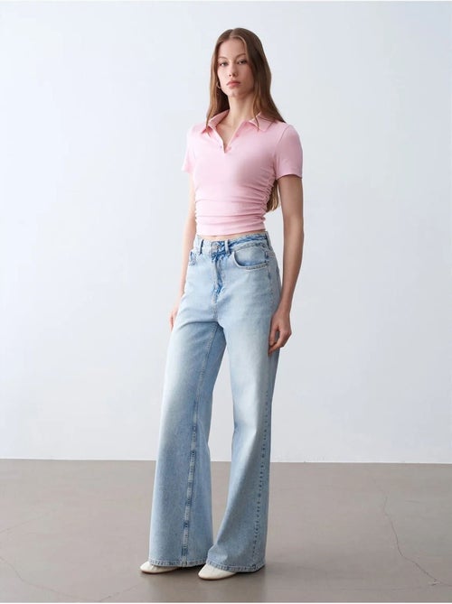 DILVIN T-shirt Polo Court Femme, Coupe Slim - Kiabi