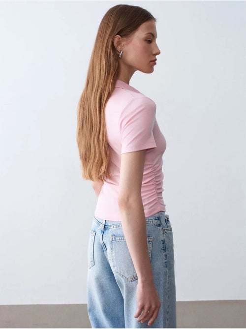 DILVIN T-shirt Polo Court Femme, Coupe Slim - Kiabi