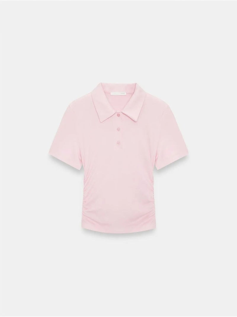 DILVIN T-shirt Polo Court Femme, Coupe Slim Rose dragée - Kiabi