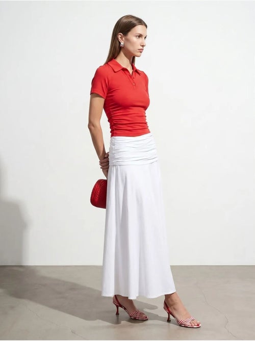 DILVIN T-shirt Polo Court Femme, Coupe Slim - Kiabi DILVIN T-shirt Polo Court Femme, Coupe Slim - Kiabi