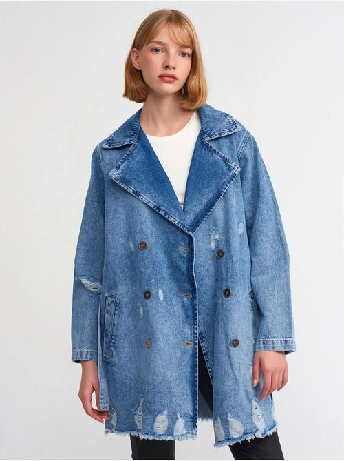 DILVIN Trench Long En Denim De Coton - Kiabi