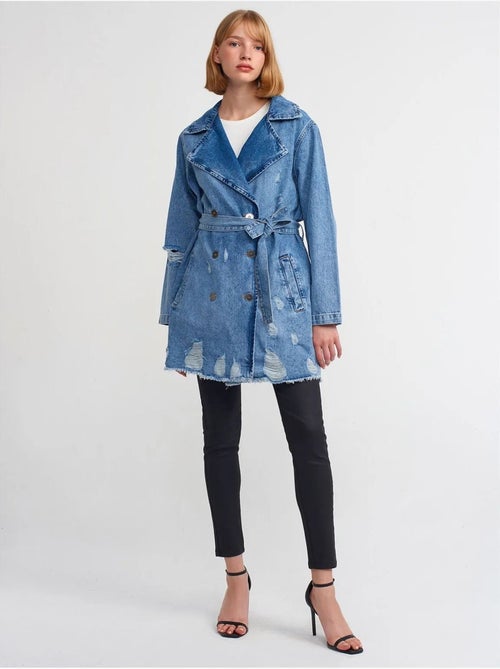 DILVIN Trench Long En Denim De Coton - Kiabi