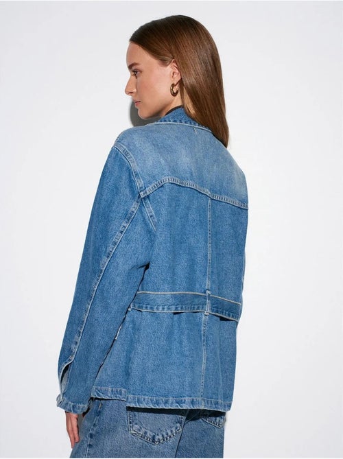 DILVIN Veste En Denim Ceinturée Pour Femme - Kiabi DILVIN Veste En Denim Ceinturée Pour Femme - Kiabi