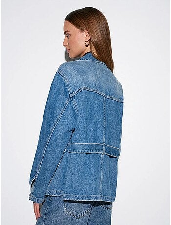 Dilvin veste en denim ceinturée pour femme
