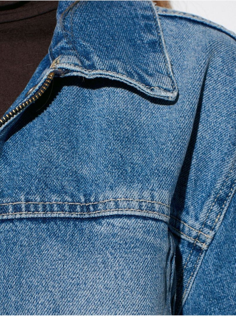 Dilvin veste en denim ceinturée pour femme Bleu saphir - Kiabi
