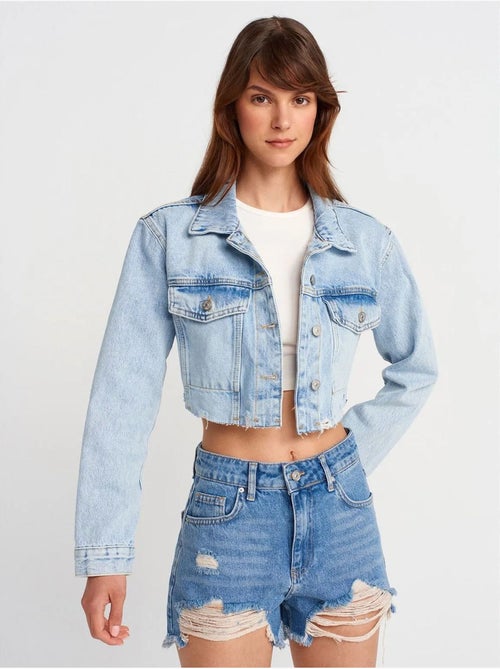 DILVIN Veste En Denim Courte Femme - Kiabi DILVIN Veste En Denim Courte Femme - Kiabi