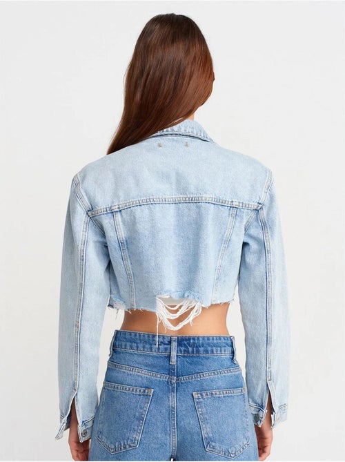 DILVIN Veste En Denim Courte Femme - Kiabi DILVIN Veste En Denim Courte Femme - Kiabi