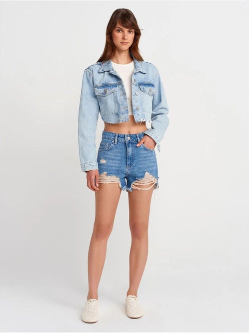 DILVIN Veste En Denim Courte Femme - Kiabi DILVIN Veste En Denim Courte Femme - Kiabi