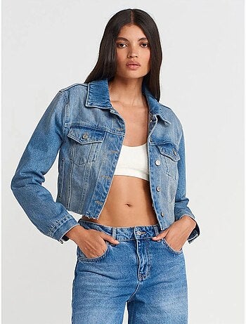 Dilvin veste en jean courte pour femme