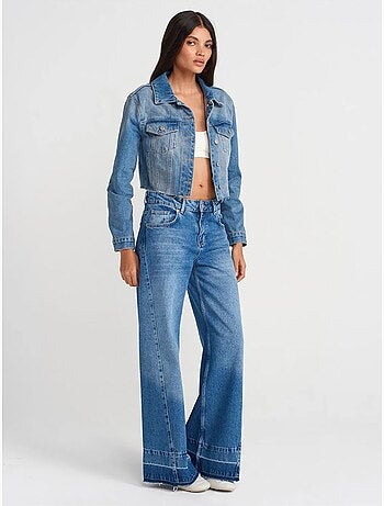 Dilvin veste en jean courte pour femme