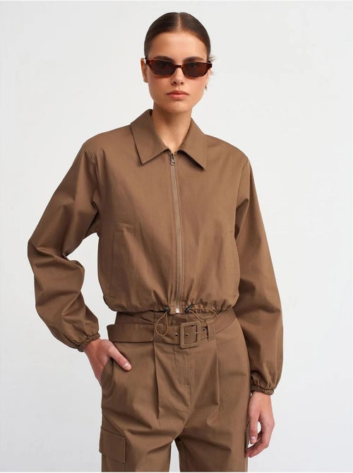 DILVIN Veste Femme En Popeline De Coton À Fermeture Éclair - Kiabi DILVIN Veste Femme En Popeline De Coton À Fermeture Éclair - Kiabi