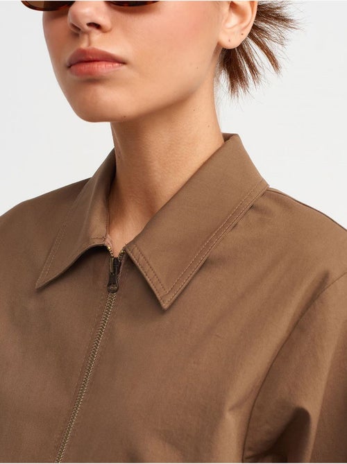 DILVIN Veste Femme En Popeline De Coton À Fermeture Éclair - Kiabi DILVIN Veste Femme En Popeline De Coton À Fermeture Éclair - Kiabi