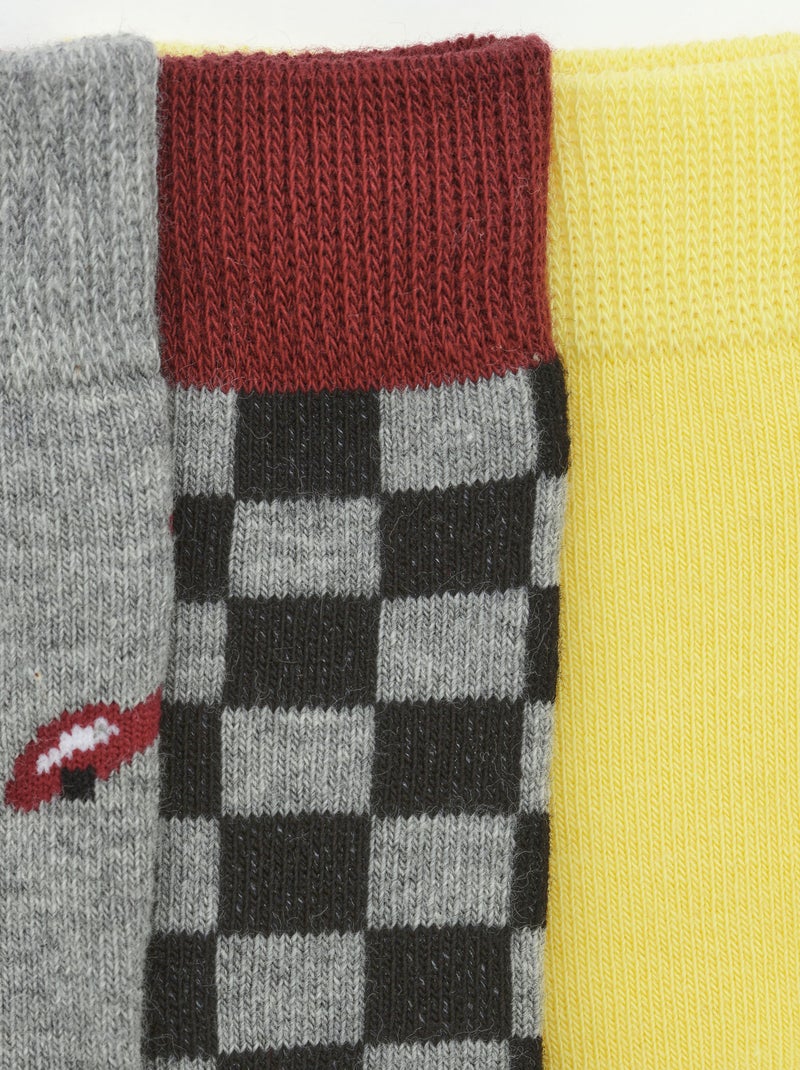 Dim Coton Style, Lot de 3 paires de chaussettes à motif Multicolore - Kiabi