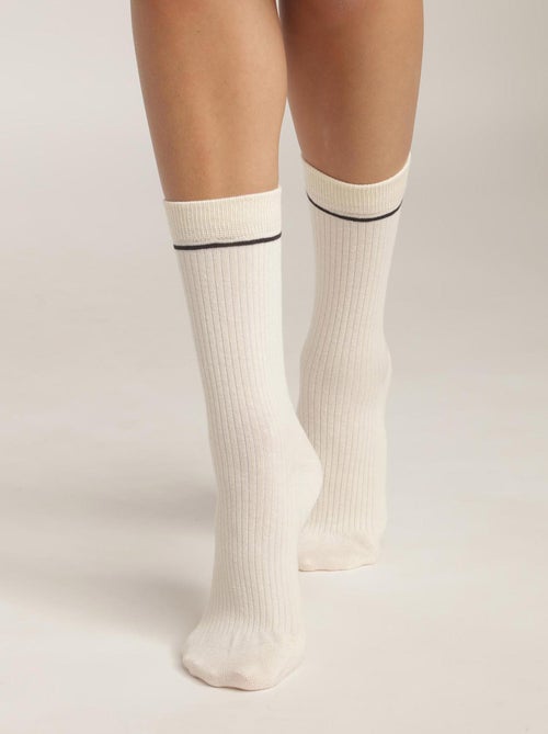 Dim Icons, Mi-chaussettes Unisexe effet côtelé - Kiabi
