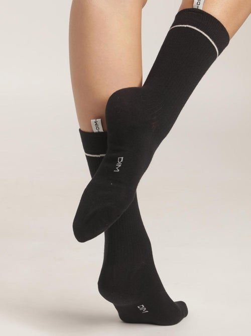 Dim Icons, Mi-chaussettes Unisexe effet côtelé - Kiabi