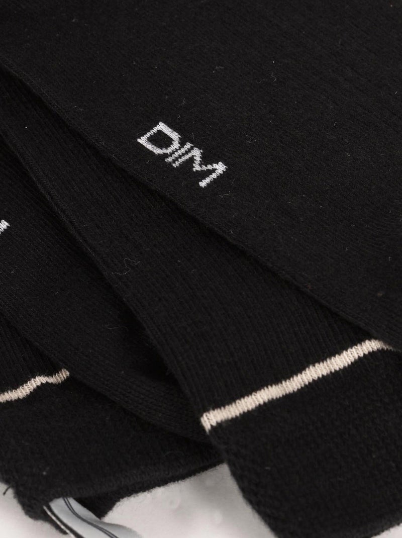Dim Icons, Mi-chaussettes Unisexe effet côtelé Noir - Kiabi
