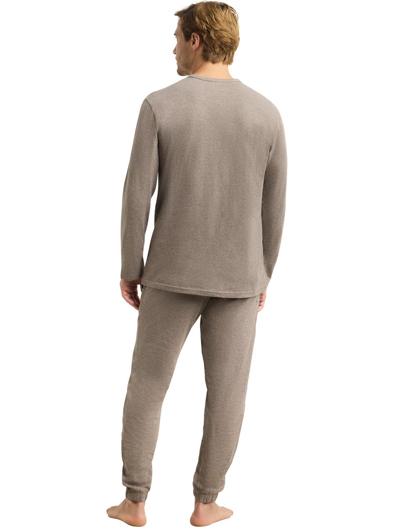 Dim Jersey, Ensemble pyjama manches longues Marron clair - Kiabi