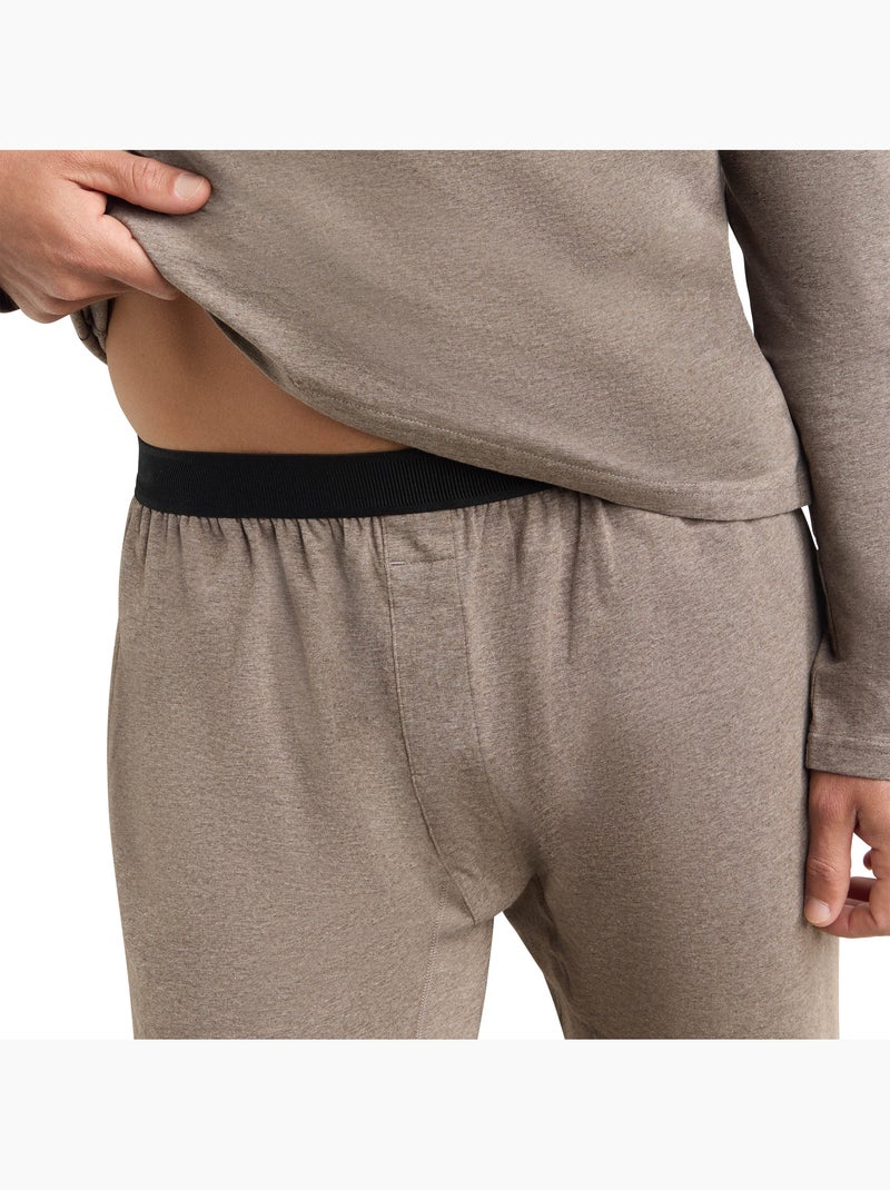 Dim Jersey, Ensemble pyjama manches longues Marron clair - Kiabi