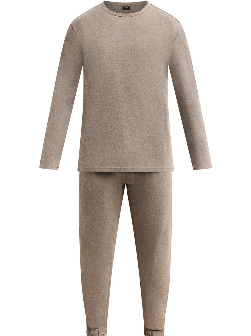 Dim Jersey, Ensemble pyjama manches longues Marron clair - Kiabi