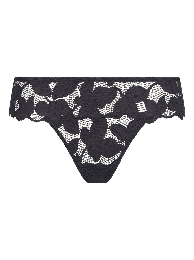 Dim Lacy, String en dentelle florale Gris foncé - Kiabi