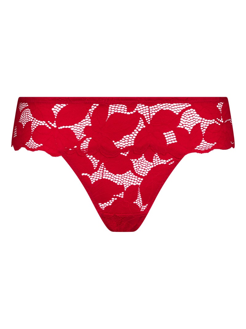 Dim Lacy, String en dentelle florale Rouge - Kiabi