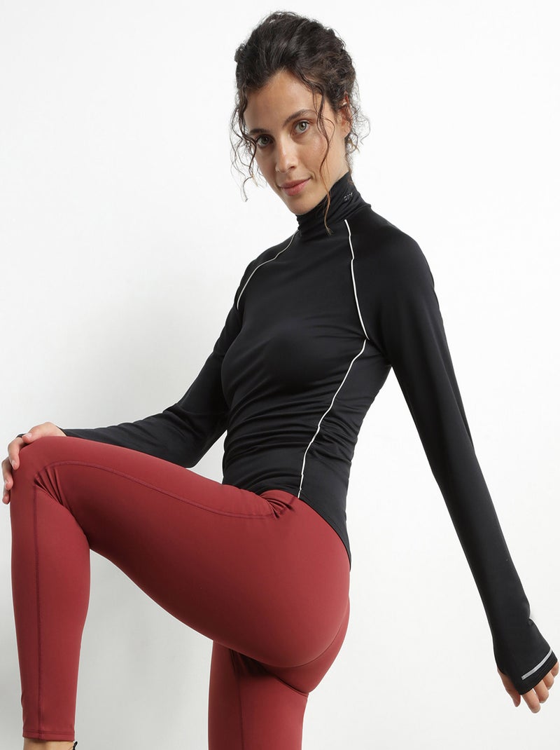 Dim Move, Haut de sport à col montant Noir - Kiabi