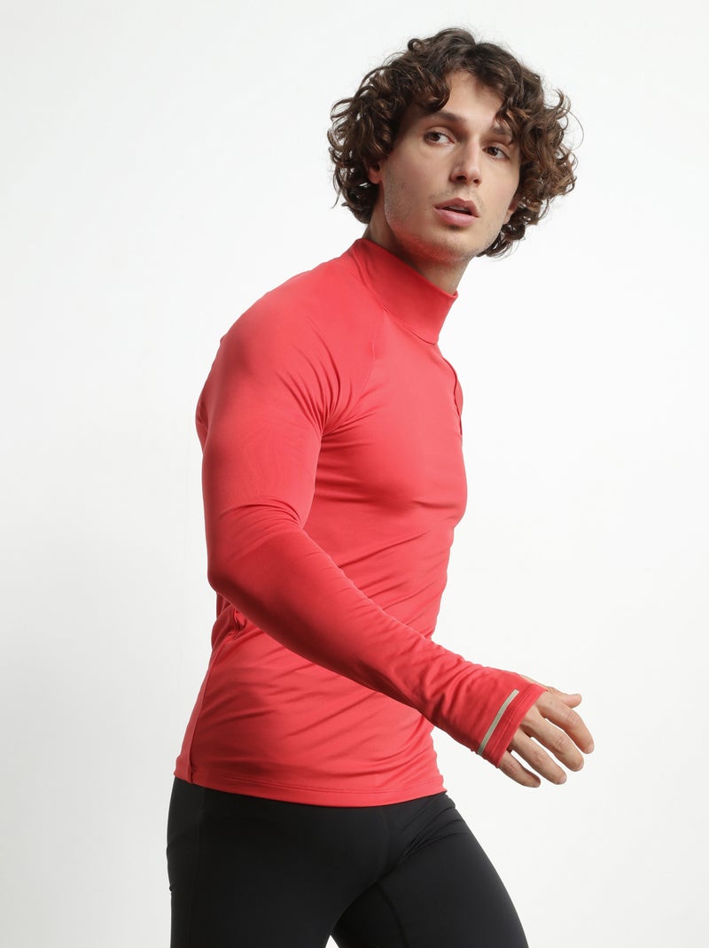 Dim Move, Haut de sport à col montant Rouge clair - Kiabi