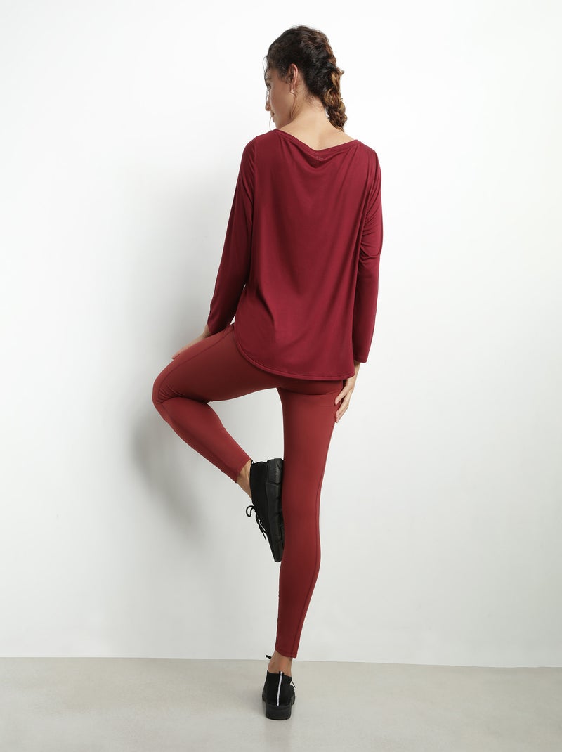 Dim Move, Haut de sport à manches longues Bordeaux - Kiabi