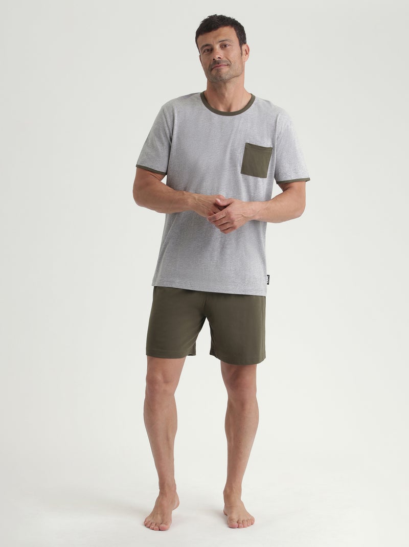 Dim Nigthwear, Pyjama short deux pièces Gris - Kiabi