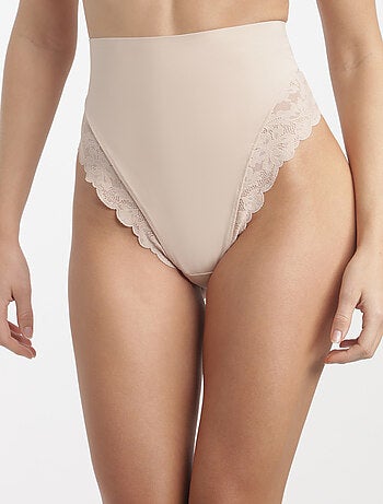 Dim Silhouette, String galbant taille haute dentelle